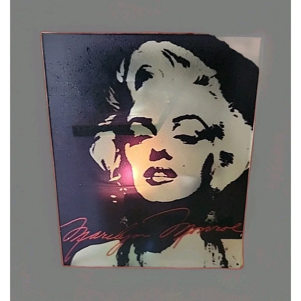 Vintage Marilyn Monroe Frosted Glass Square Candle Holder Black &‎ White Rare
